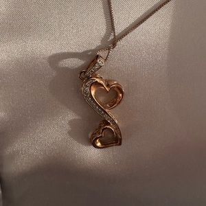 Rose Gold infinity hearts necklace